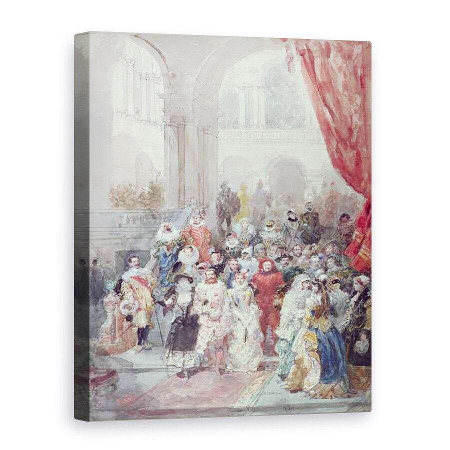 Tablou canvas - Eugene-Louis Lami - Studiu pentru un bal costumat dat de Printesa de Sagan, 50 x 70 cm