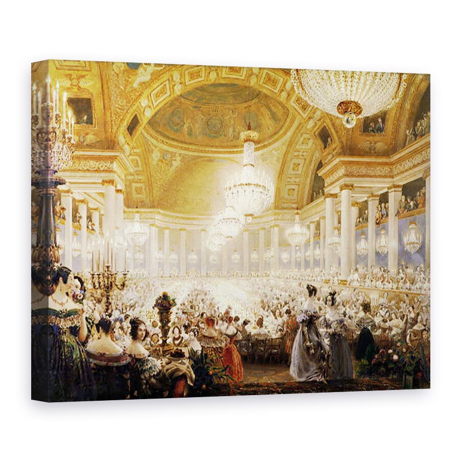 Tablou canvas - Eugene Emmanuel Viollet-le-Duc - Femei Dining la Tuileries in 1835, 50 x 70 cm