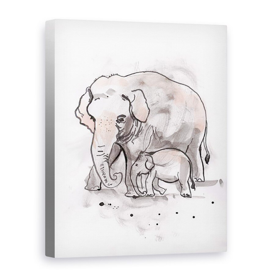 Tablou canvas - Faisal Khouja - Elefant si Vitel, 2014, 50 x 70 cm