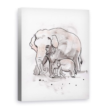 Tablou canvas - Faisal Khouja - Elefant si Vitel, 2014, 50 x 70 cm Tablou canvas - Faisal Khouja - Elefant si Vitel, 2014, 50 x 70 cm
