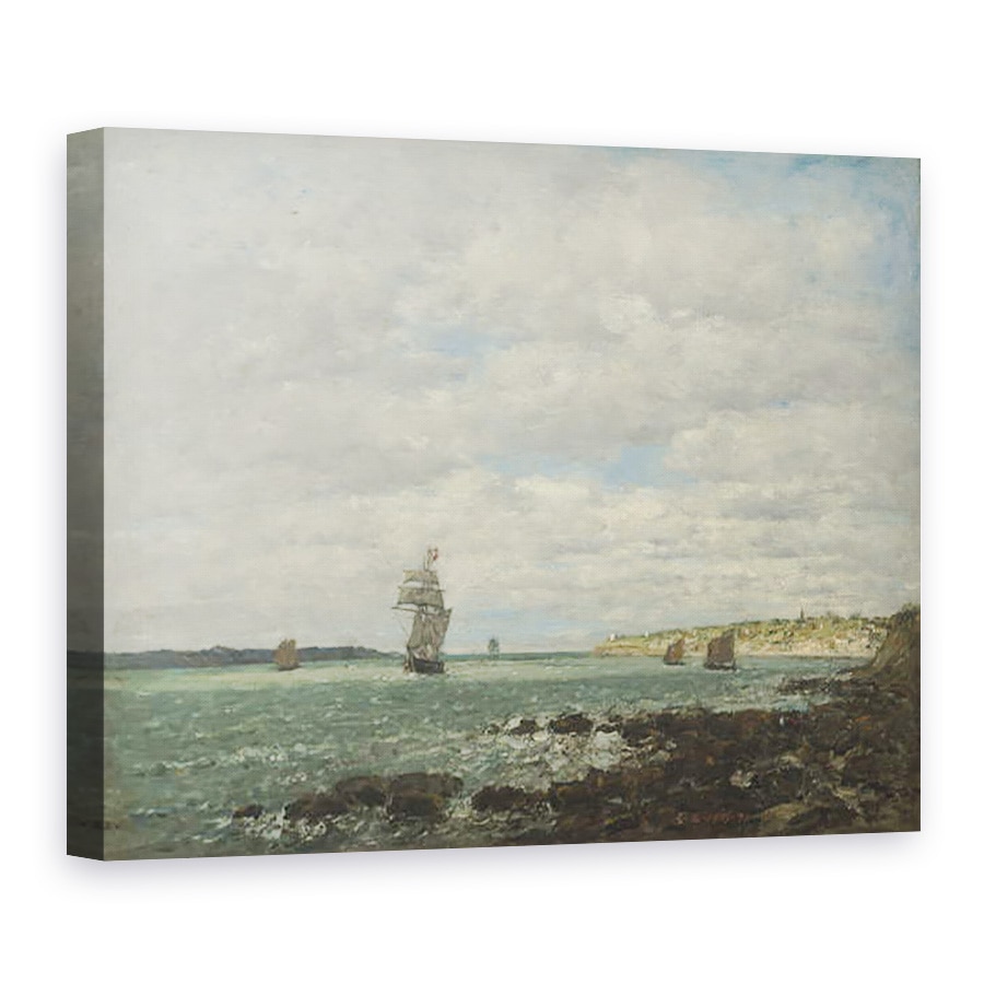 Tablou canvas - Eugene Louis Boudin - Coasta Bretaniei, 50 x 70 cm