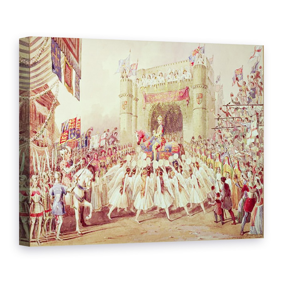 Tablou canvas - F. Lloyds - Dusul aurului, scena din productia lui Charles Kean a lui Henry al V-lea, Teatrul Princess, 50 x 70 cm