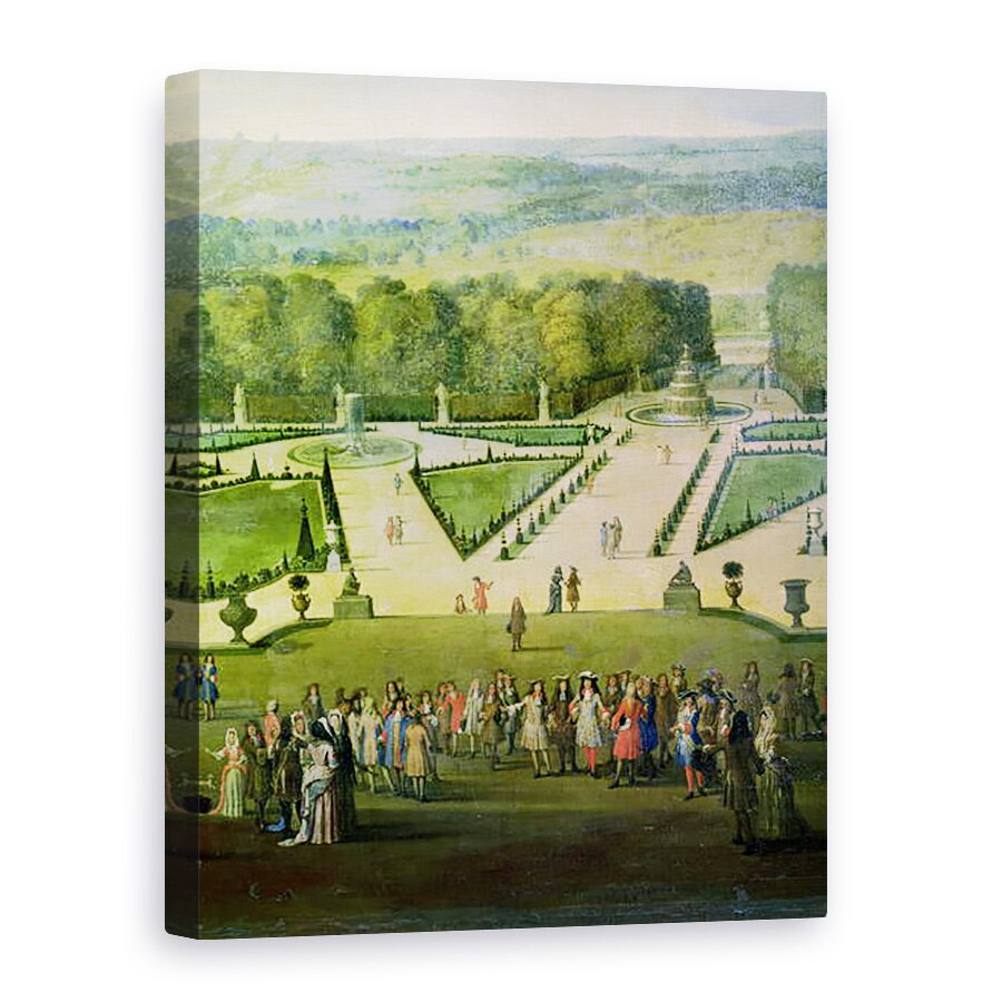 Tablou canvas - Etienne Allegrain - Promenada lui Ludovic al XIV-lea de catre Parterre du Nord, detaliu al lui Ludovic si anturajul sau, 50 x 70 cm