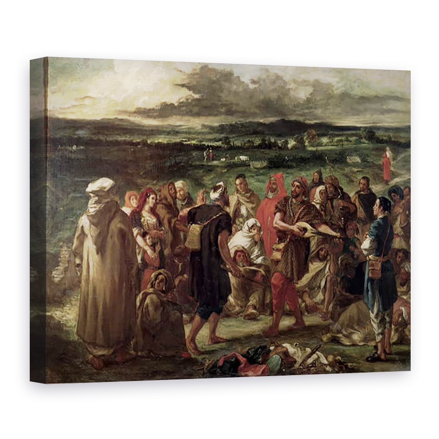 Tablou canvas - Ferdinand Victor Eugene Delacroix - Comedianti sau bufoni arabi, 75 x 100 cm