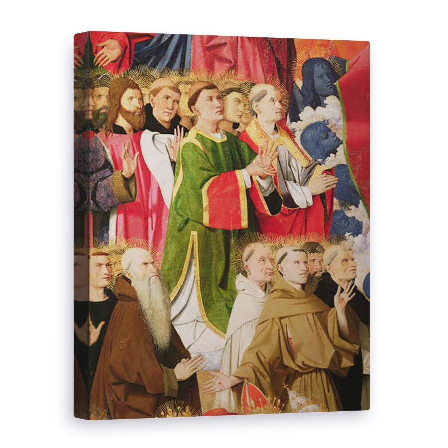 Tablou canvas - Enguerrand Quarton - Oficialii alesi si clerici, detaliu al incoronarii Fecioarei, 50 x 70 cm