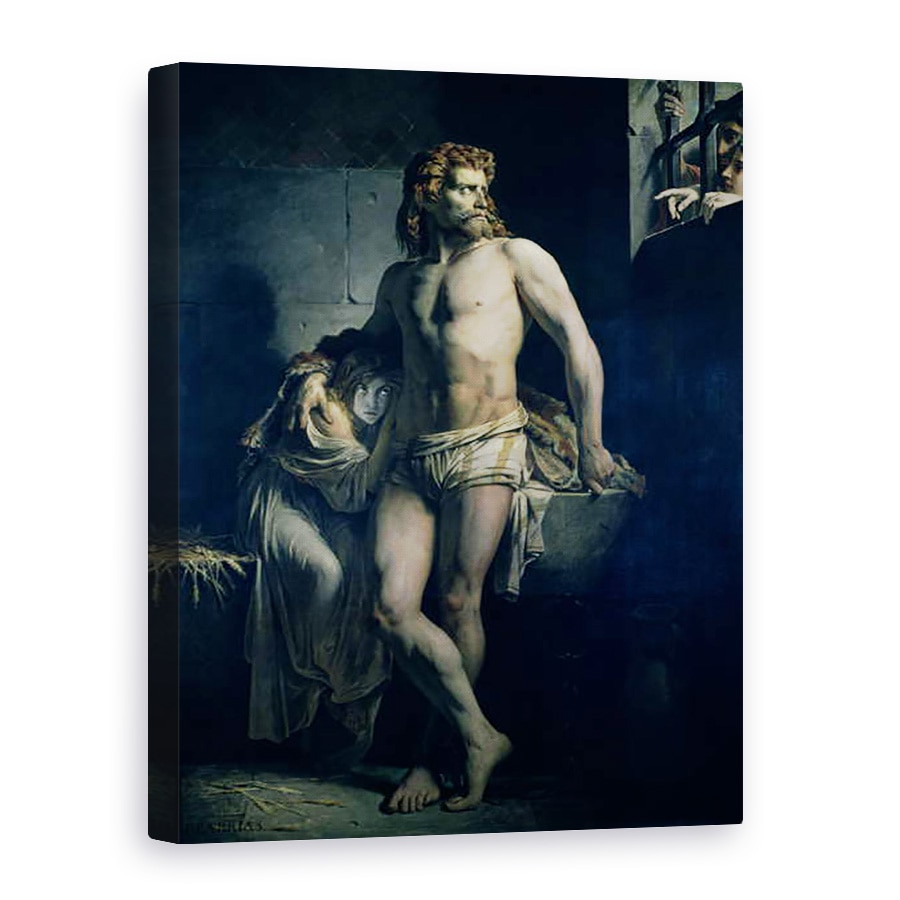Tablou canvas - Felix-Joseph Barrias - Un gal si fiica sa inchisi la Roma, 75 x 100 cm