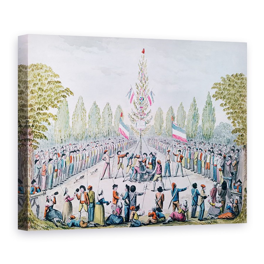 Tablou canvas - Etienne Bericourt - Plantatia unui copac al Libertatii in timpul Revolutiei, 50 x 70 cm