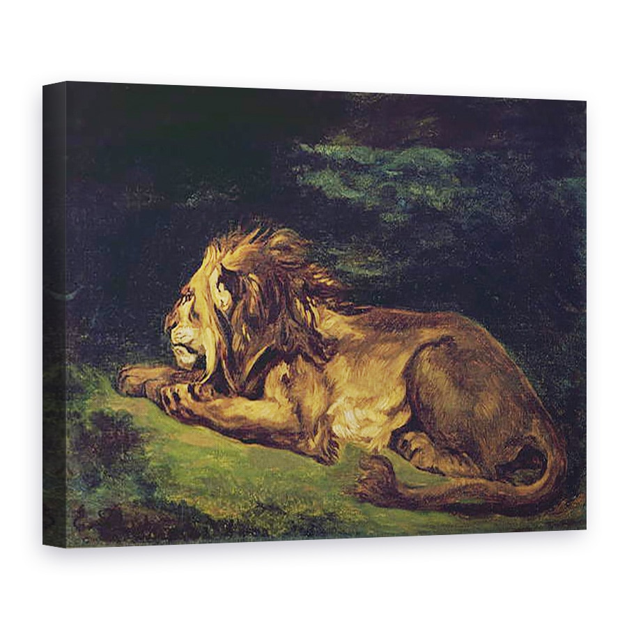 Tablou canvas - Ferdinand Victor Eugene Delacroix - Leul de odihna, 75 x 100 cm