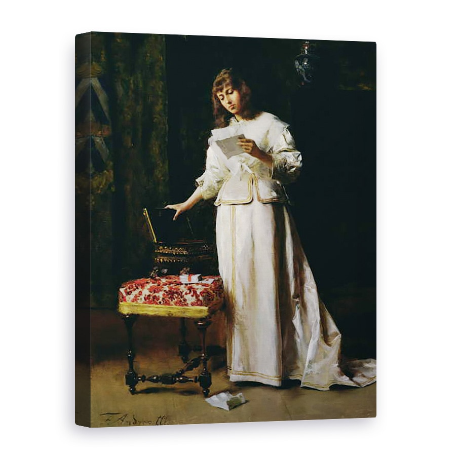 Tablou canvas - Federigo Andreotti - Scrisoarea de dragoste, 75 x 100 cm