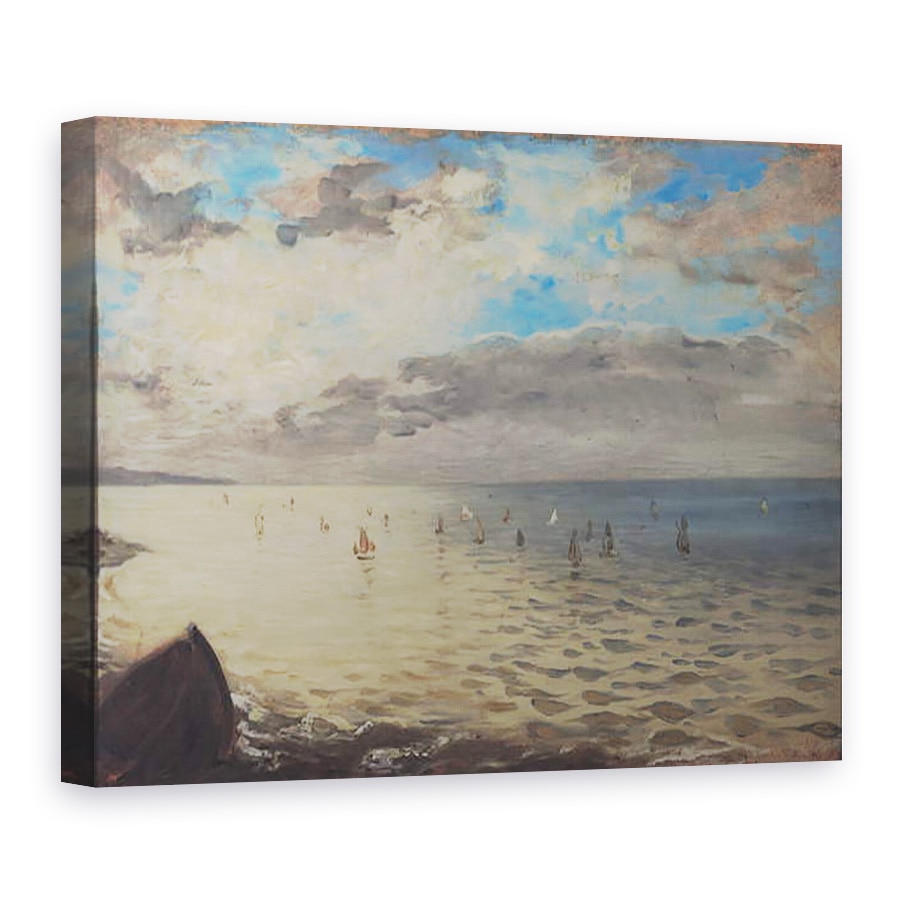 Tablou canvas - Ferdinand Victor Eugene Delacroix - Mare vazuta de la inaltimile Dieppe, 75 x 100 cm
