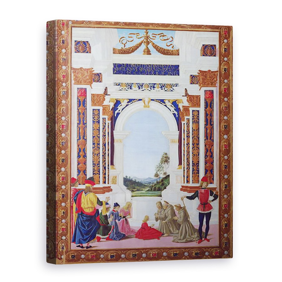 Tablou canvas - Fiorenzo di Lorenzo - Sfantul Bernardino din Siena 1380-1444 resuscitand o fata tanara inecata intr-o fantana, 50 x 70 cm