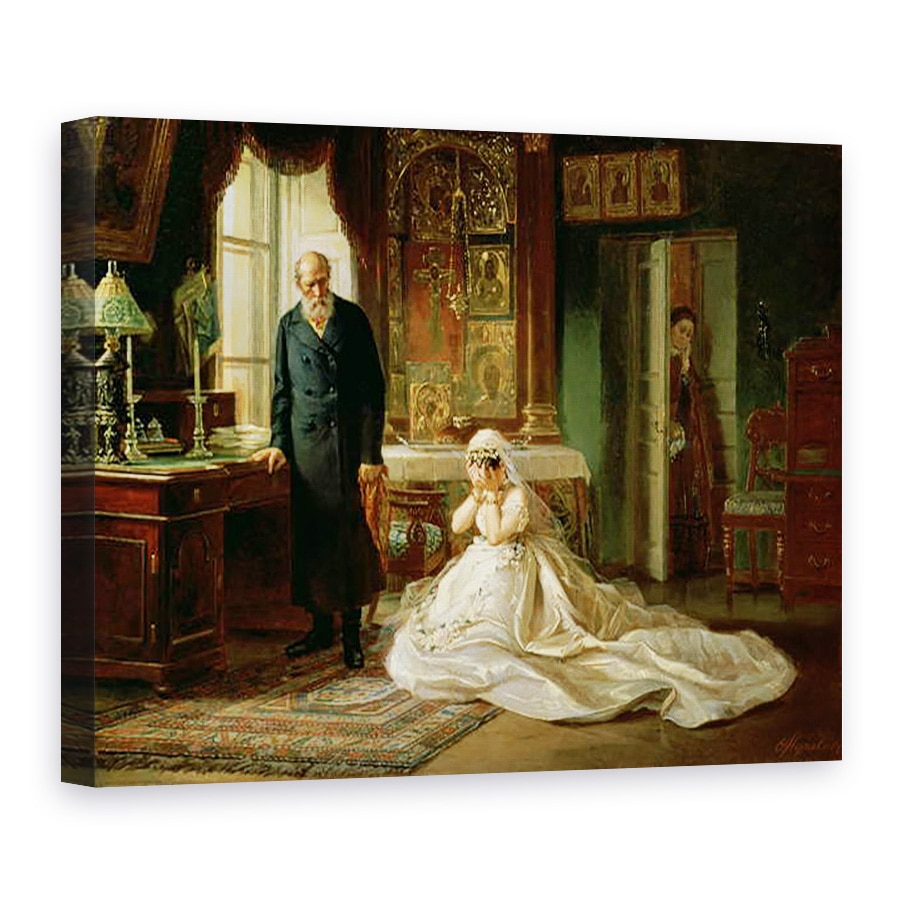 Tablou canvas - Firs Sergeevich Zhuravlev - La altar, 50 x 70 cm