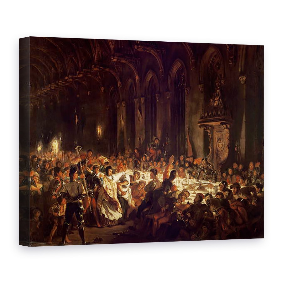 Tablou canvas - Ferdinand Victor Eugene Delacroix - Asasinarea episcopului de Liege, 75 x 100 cm