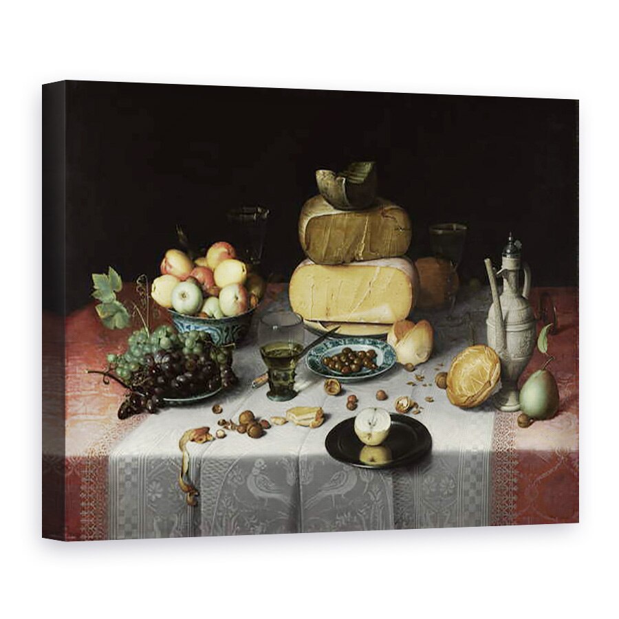 Tablou canvas - Floris Claesz. van Dyck - Natura moarta cu branza, 75 x 100 cm