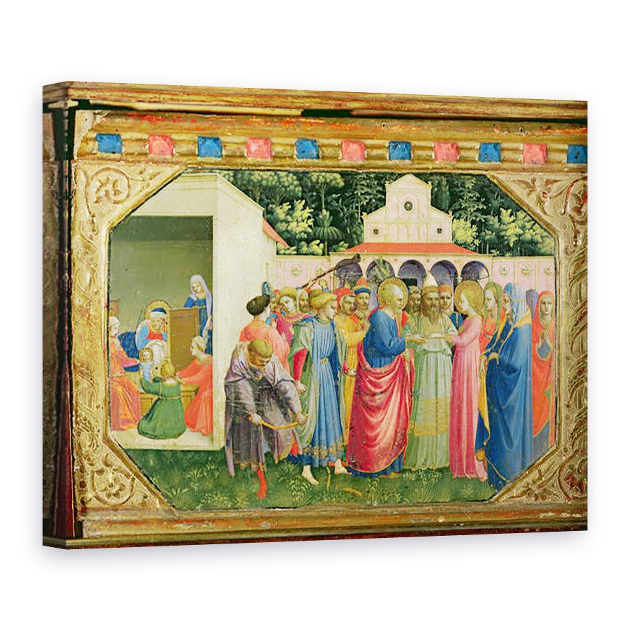 Tablou canvas - Fra Angelico - Nasterea si casatoria Fecioarei, din predella altarpiei Buna Vestire, 50 x 70 cm