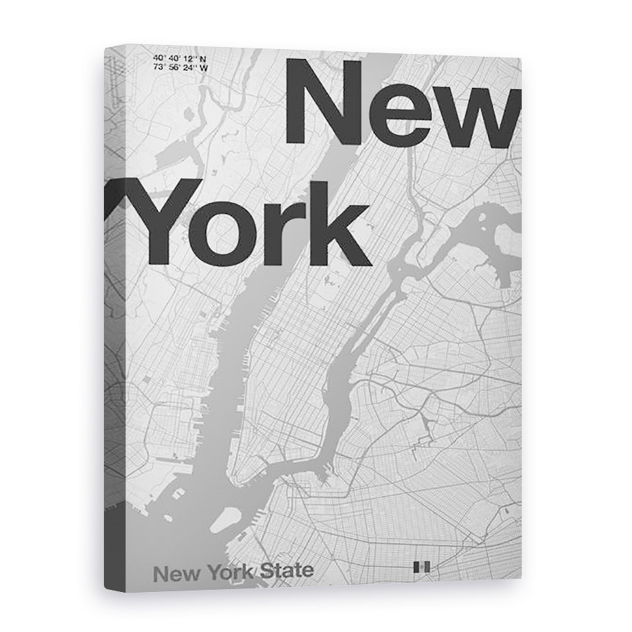 Tablou canvas - Florent Bodart - Harta minimala din New York, 75 x 100 cm