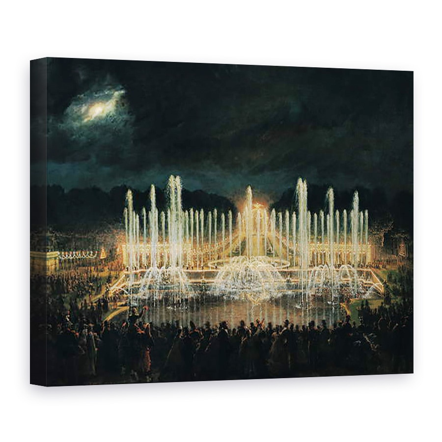 Tablou canvas - Eugene-Louis Lami - Fantana iluminata in Bassin de Neptun in onoarea Printului Francisco de Assisi de Bourbon 1822-1902 21 august 1864, 50 x 70 cm