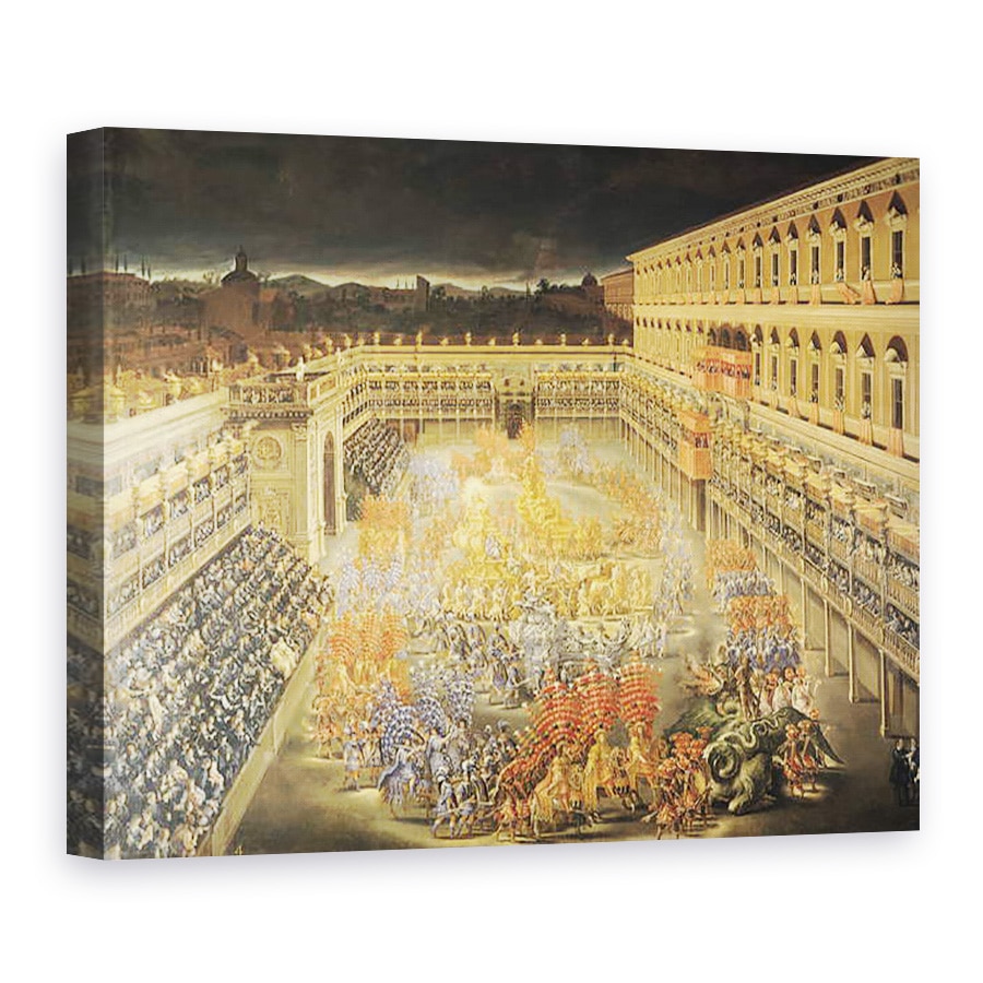 Tablou canvas - Filippo Lauri - Festivalul in onoarea reginei Christina 1626-89 a Suediei la Palazzo Barberini, 75 x 100 cm