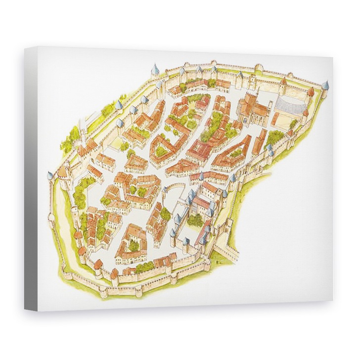 Картина на платно - Fernando Aznar Cenamor - Carcassonne, 75 x 100 cm