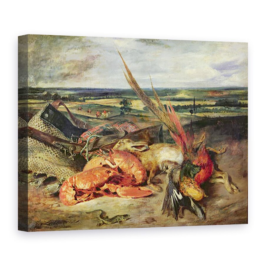 Tablou canvas - Ferdinand Victor Eugene Delacroix - Natura moarta cu homari, 75 x 100 cm