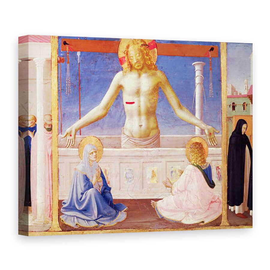 Tablou canvas - Fra Angelico - Hristos invierea din mormantul sau, detaliu al panoului predella al incoronarii Fecioarei, 75 x 100 cm