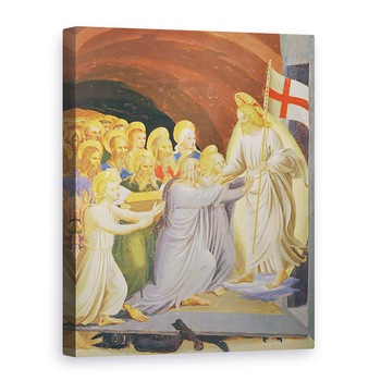 Tablou canvas - Fra Angelico - Scene din viata lui Hristos, al treilea panou reprezentand coborarea in Limo detaliu al grupului inaintea lui Hristos, 50 x 70 cm Tablou canvas - Fra Angelico - Scene din viata lui Hristos, al treilea panou reprezentand coborarea in Limo detaliu al grupului inaintea lui Hristos, 50 x 70 cm