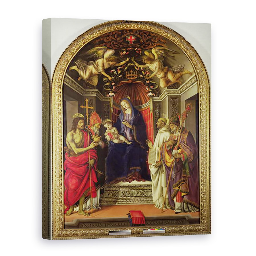 Tablou canvas - Filippino Lippi - Madonna si Copilul cu Sfintii, 75 x 100 cm