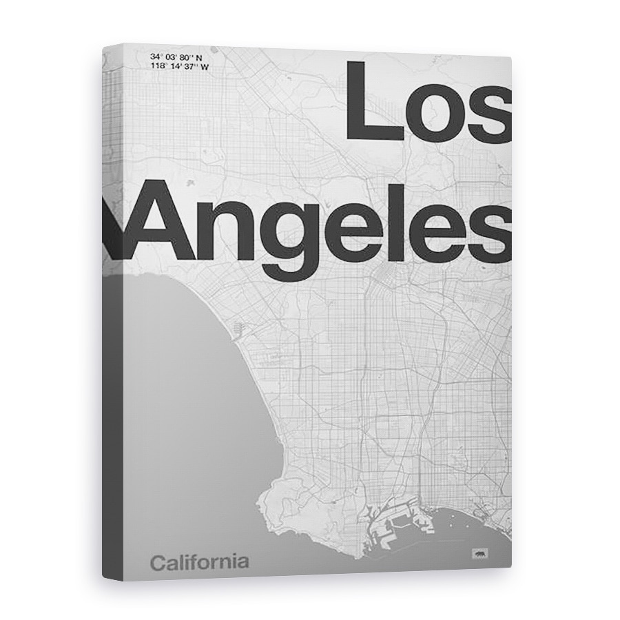 Tablou canvas - Florent Bodart - Harta Minimal Los Angeles, 75 x 100 cm
