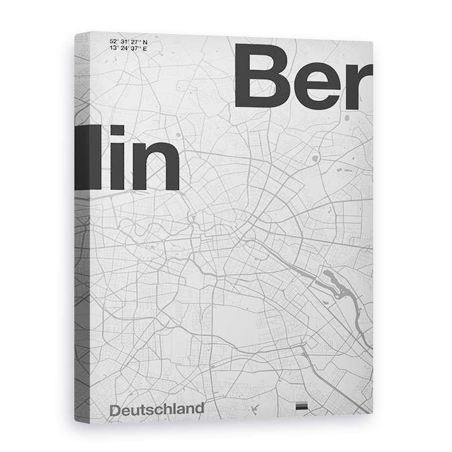 Tablou canvas - Florent Bodart - Berlin Minimal Map, 75 x 100 cm
