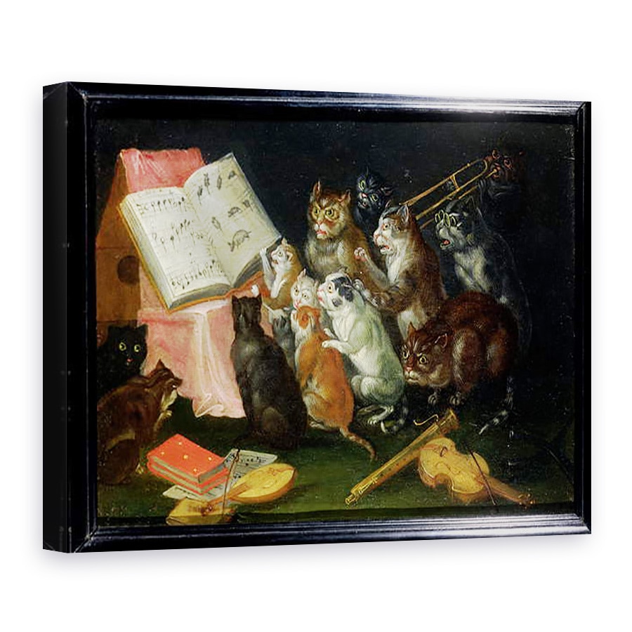 Tablou canvas - Ferdinand van Kessel - O adunare muzicala a pisicilor, 50 x 70 cm