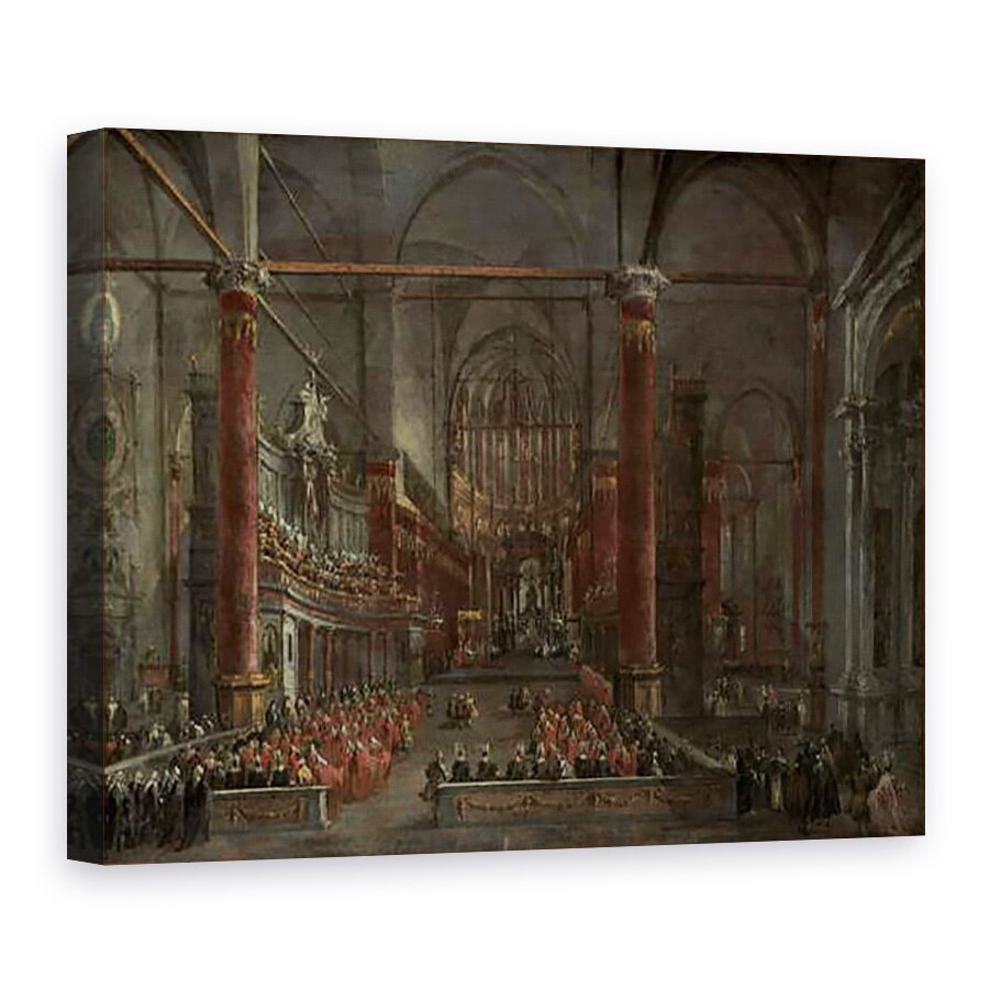 Tablou canvas - Francesco Guardi - Ceremonia pontificala in SS. Giovanni e Paolo, Venetia, 1782, 75 x 100 cm