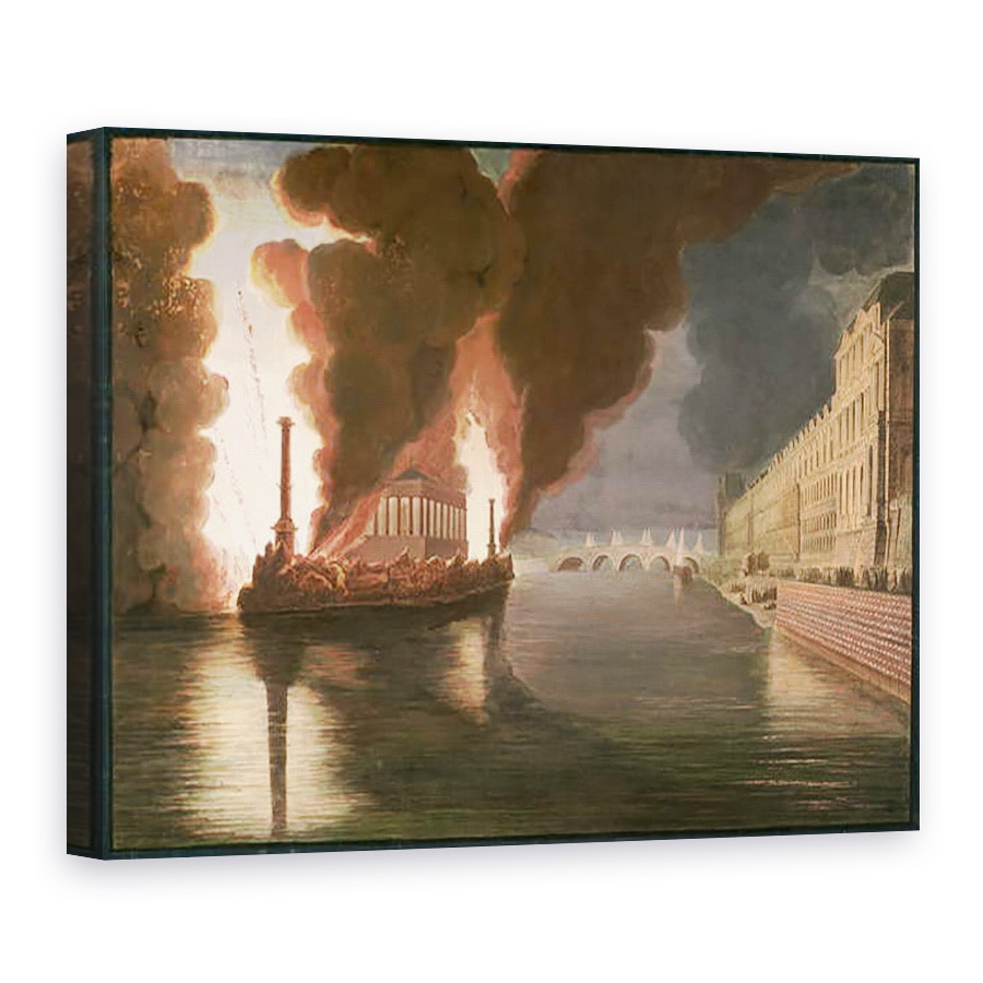 Tablou canvas - Francesco Piranesi - Focuri de artificii pe Sena, 75 x 100 cm