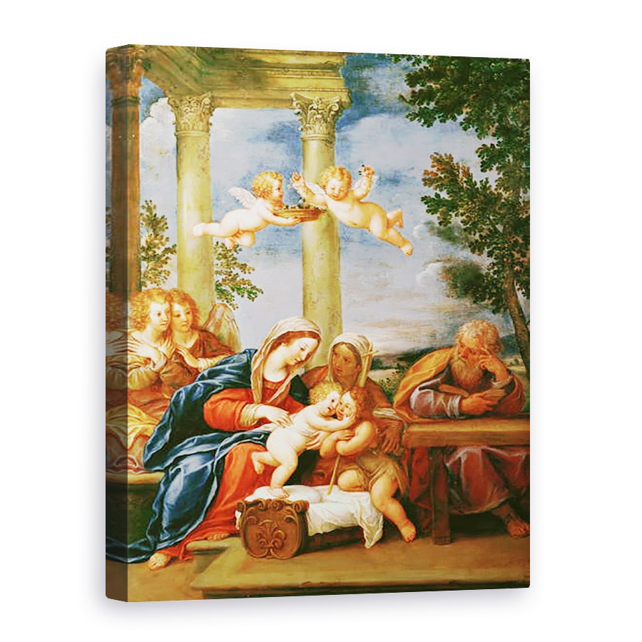 Tablou canvas - Francesco Albani - Sfanta familie cu Sfanta Elisabeta si Sfantul Ioan Botezatorul, 75 x 100 cm