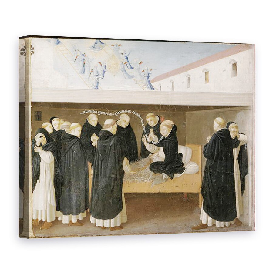 Tablou canvas - Fra Angelico - Moartea Sfantului Dominic, din panoul predella al incoronarii Fecioarei, 75 x 100 cm