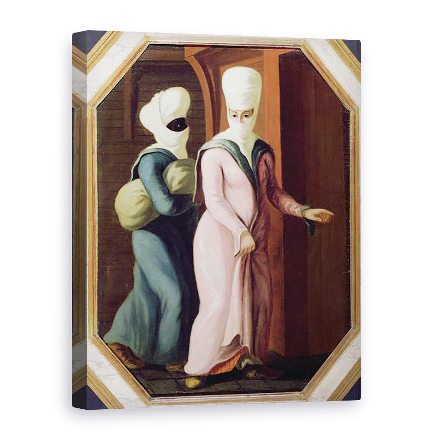 Tablou canvas - Francis Smith - O doamna turca merge cu sclavul ei la baie, 75 x 100 cm