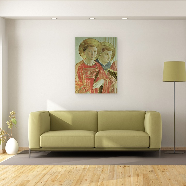 Tablou canvas - Fra Angelico - Madonna Umbrei, detalii ale Sf. Thomas Aquinas si Sf., 60 x 80 cm