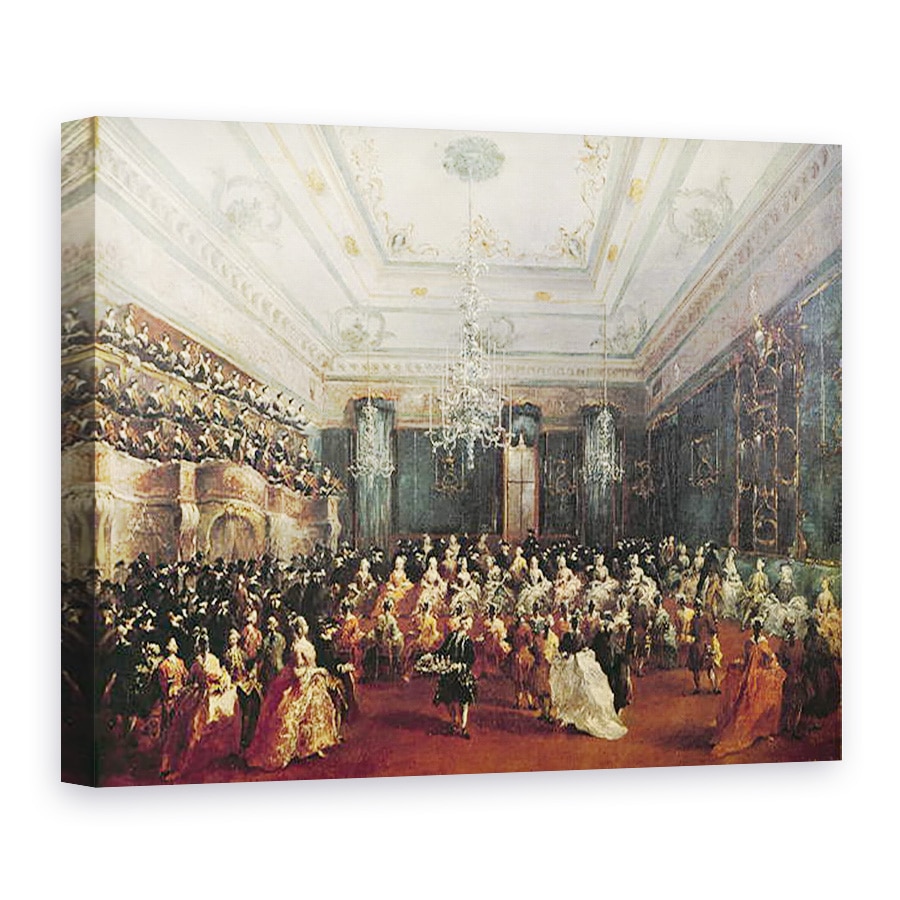 Tablou canvas - Francesco Guardi - Concert de gala sustinut in ianuarie 1782 la Venetia pentru tarevici Paul al Rusiei si sotia sa, 60 x 80 cm