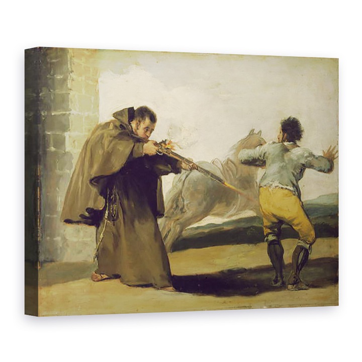 Tablou canvas - Francisco Jose de Goya y Lucientes - Calugarul Pedro impusca El Maragato ca calul sau Runge Off, 50 x 70 cm
