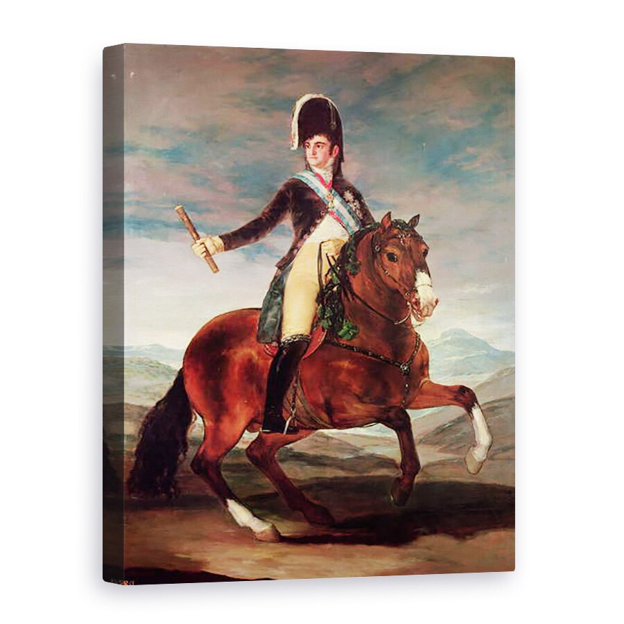 Tablou canvas - Francisco Jose de Goya y Lucientes - Portrit ecvestru al lui Ferdinand VII, 75 x 100 cm