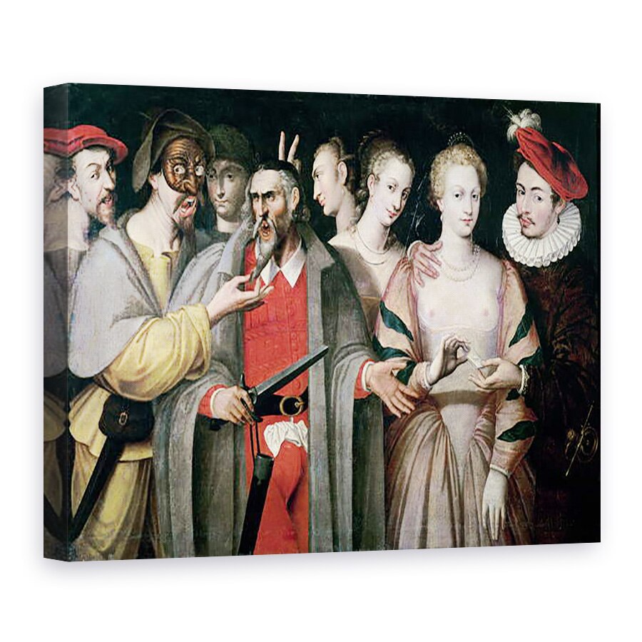 Tablou canvas - Francois Bunel - Actorii Commedia dellArte, 50 x 70 cm