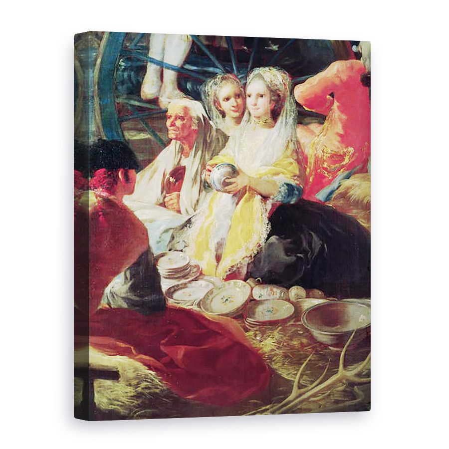 Tablou canvas - Francisco Jose de Goya y Lucientes - Doamnele cumpara ceramica la un stand din Madrid, 75 x 100 cm