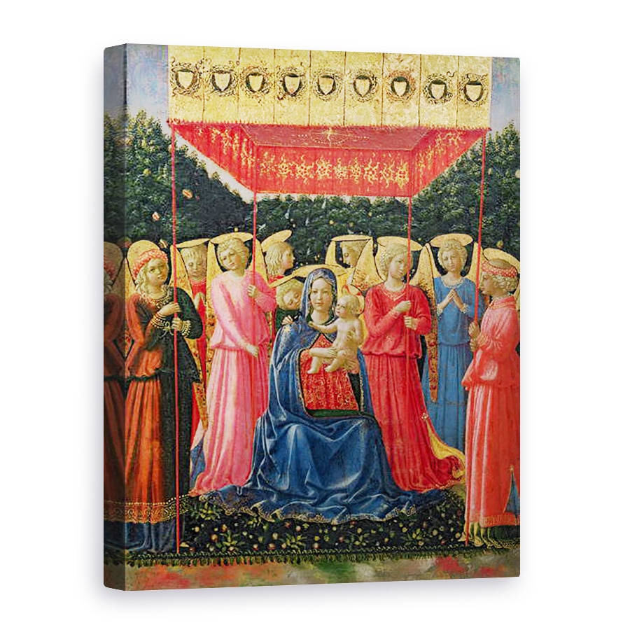 Tablou canvas - Fra Angelico - Fecioara si Pruncul cu ingeri, 75 x 100 cm