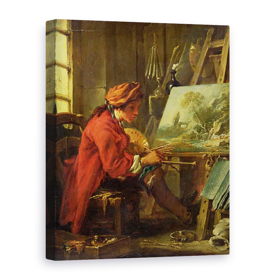 Tablou canvas - Francois Boucher - Pictorul in studioul sau, 75 x 100 cm