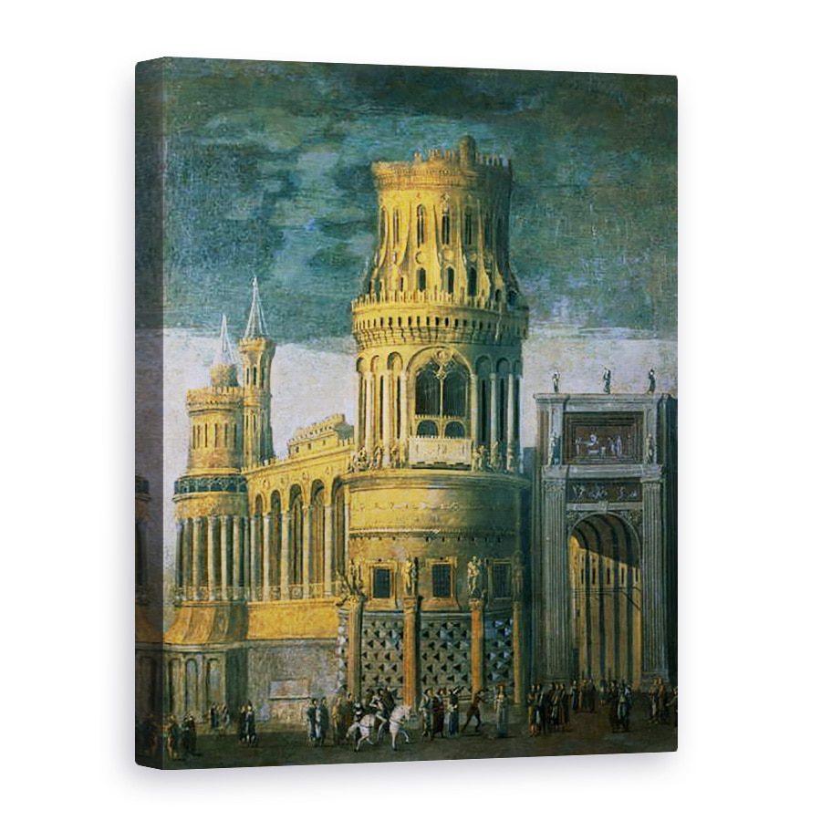 Tablou canvas - Francois de Nome - Fantezie arhitecturala care prezinta martiriul unui sfant feminin, 60 x 80 cm