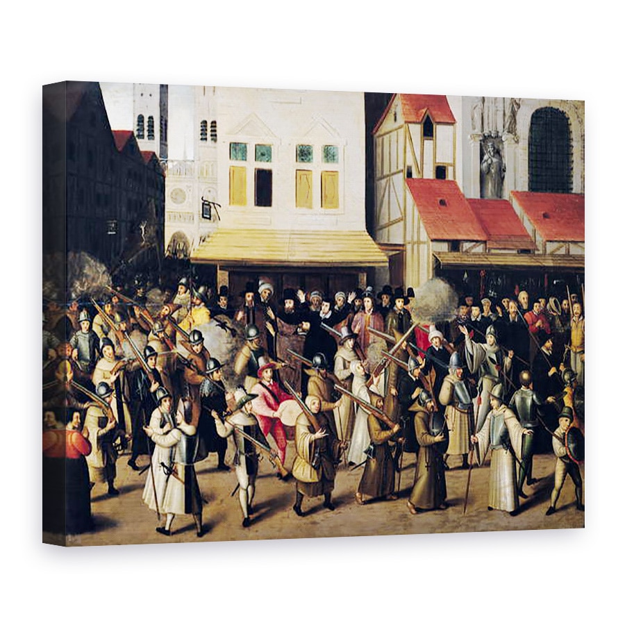Tablou canvas - Francois Bunel - Procesiunea Ligii Sfante in 1590, 60 x 80 cm