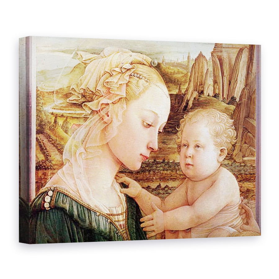 Tablou canvas - Fra Filippo Lippi - Detaliu al Madonnei si Copilului cu ingeri, 60 x 80 cm