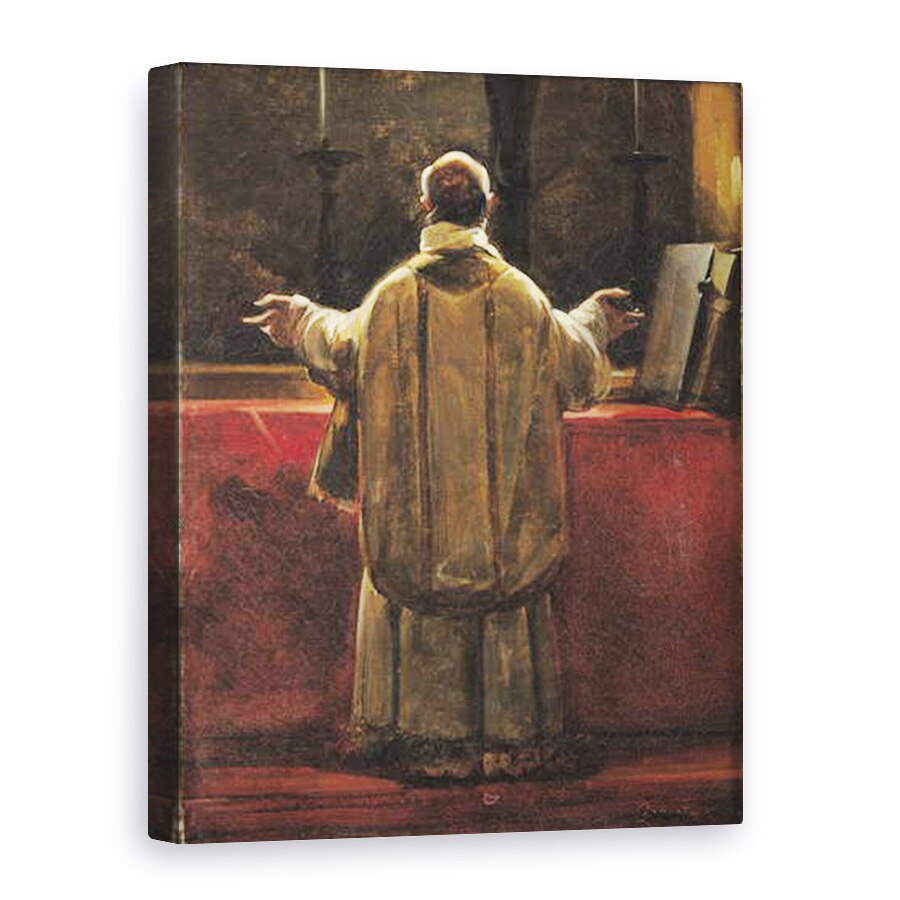 Tablou canvas - Francois-Marius Granet - Preot la altar, 50 x 70 cm