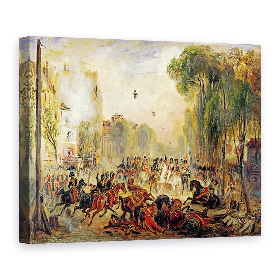 Tablou canvas - Francois Gabriel Guillaume Lepaulle - Tentativa de asasinat asupra regelui Ludovic Filip 1773-1850 de Giuseppe Fieschi 1790-1836 Boulevard du Temple, 75 x 100 cm