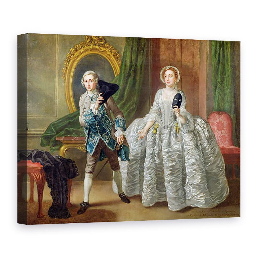 Tablou canvas - Francis Hayman - David Garrick si doamna Pritchard in Sotul suspicios de Benjamin Hoadley 1676-1761 1747, 60 x 80 cm