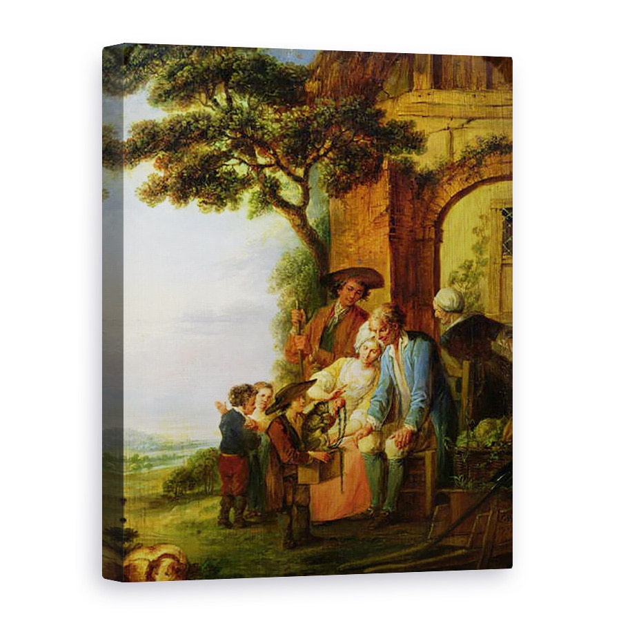 Tablou canvas - Francois Louis Joseph Watteau - Baiatul din Savoy si Marmotul lui, 60 x 80 cm
